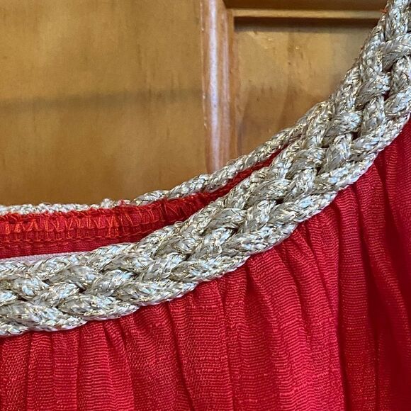 Altar’d state red dress with metallic braided rope straps size xs - Picture 2 of 6